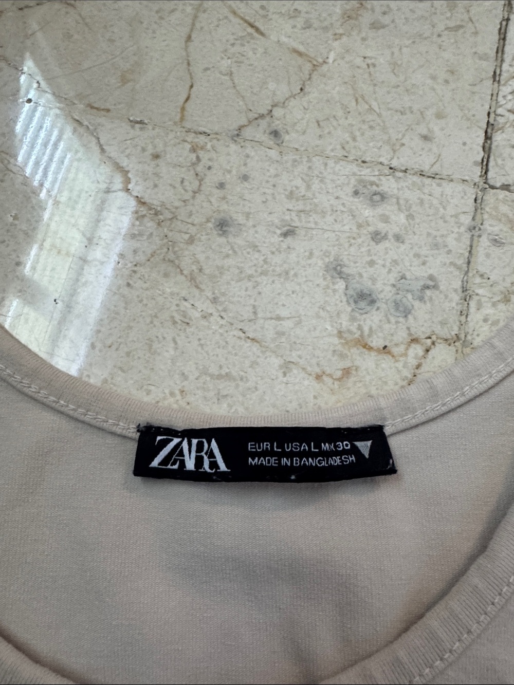 ZARA Beige Cropped Rib-Band Tank Top - Picture 2 of 2